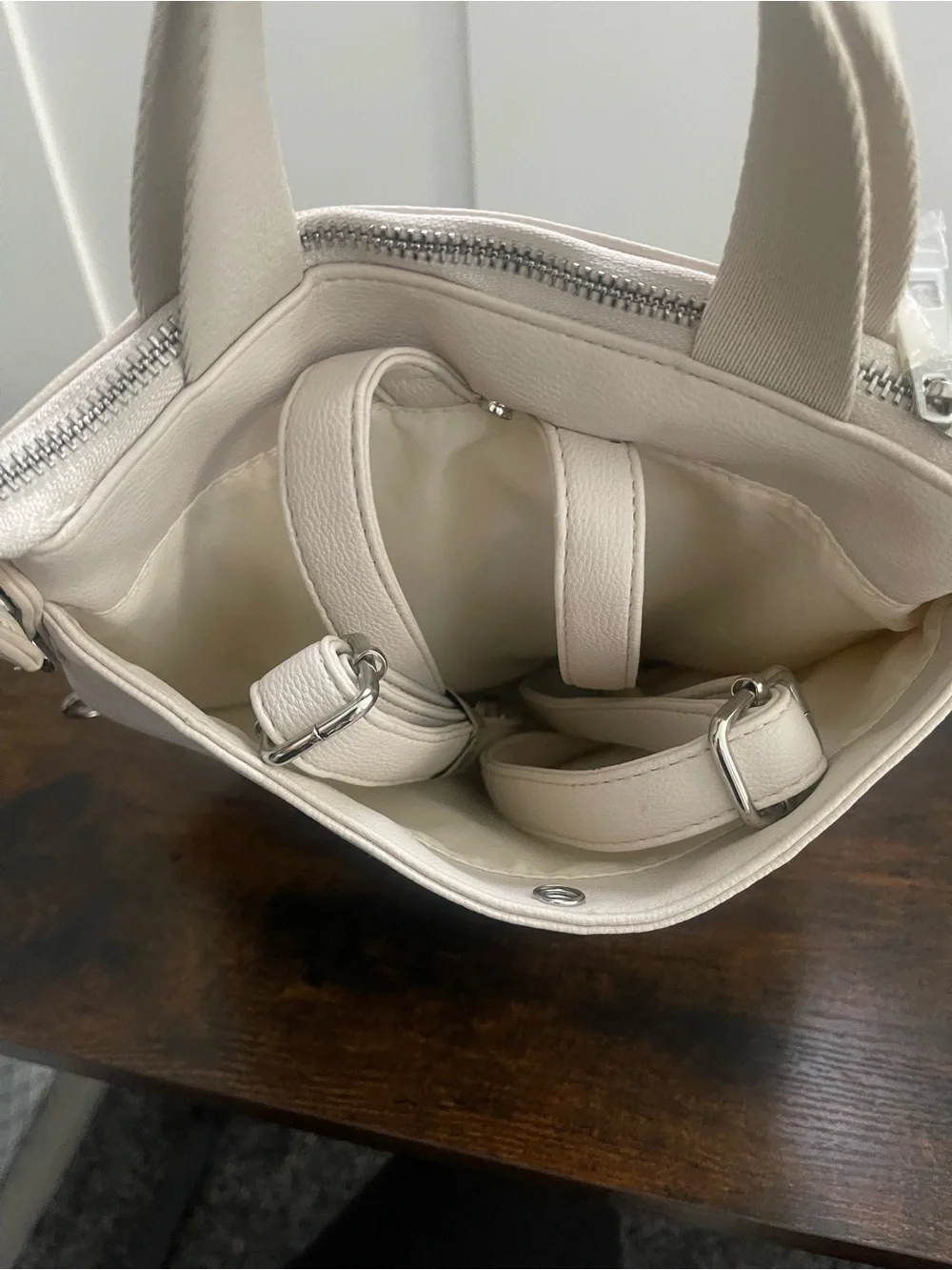 Cynthia Rowley Cream Convertible Tote Backpack